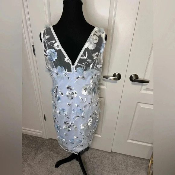 Adrianna Papell | Floral Embroidery Sheath Dress | Size 14 - Picture 6 of 10